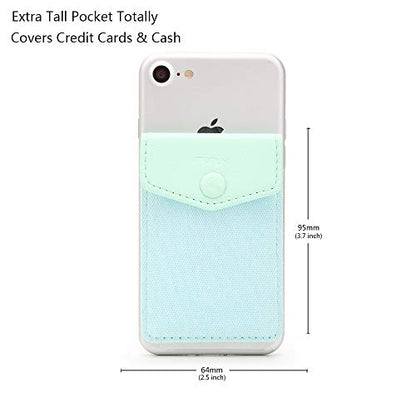 Ultra-Slim Self Adhesive Credit Card Leather Wallet - color: Mint