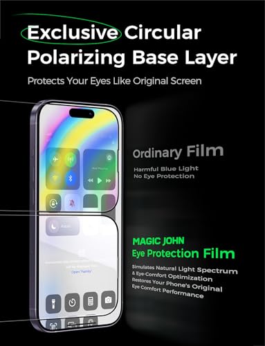 MAGIC JOHN Eye Protection for iPhone 17 Tempered Glass Screen Protector - size: iphone 17