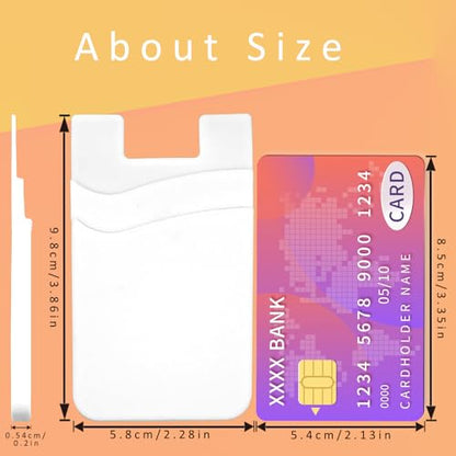 3 Pack White Adhesive Phone Wallet Stick on Card Holder for Phone Case - color: White