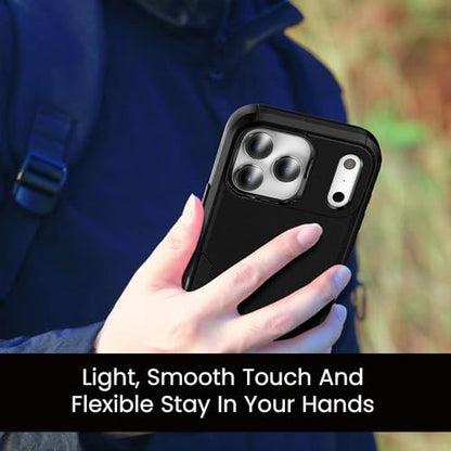 MXX for iPhone 17 Pro Max Case, Heavy Duty 3 in 1 Wing Design Protective Cover with MagSafe, Phone Case 2025 (Black) - color: Black, size: iPhone 17 Pro Max