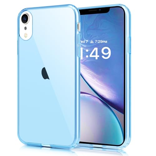 JJGoo Compatible with iPhone XR Case Clear Soft Transparent Shockproof Protective Slim Thin Bumper Phone Cover for XR, Clear Blue - color: Blue
