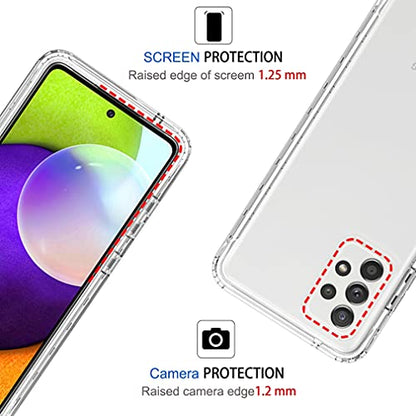 Clear Case Compatible with Galaxy A52 5G/Galaxy A52 4G, Samsung A52 5G Case for Girls Women, Cute Crystal TPU Bumper Shockproof Protective Phone Case Cover for Samsung Galaxy A52 5G (Clear)