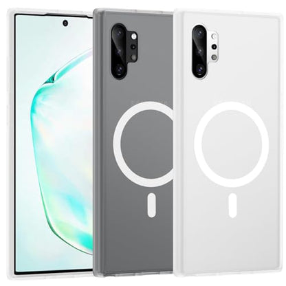 TIANNIUKE Magnetic Case for Samsung Galaxy Note 10 Plus, Translucent Matte Anti-Fingerprint,Compatible with MagSafe,Slim Fit Shockproof Protective Phone Case (Transparent White) - color: White, size: Galaxy Note 10 Plus