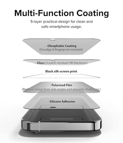 Ringke for iPhone 15 Pro Max Screen Protector [Privacy Glass] - size: iPhone 15 Pro Max