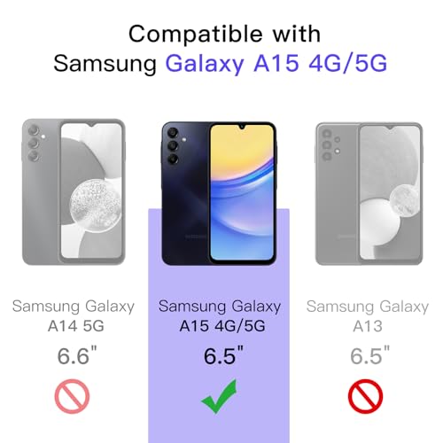 JETech Screen Protector for Samsung Galaxy A15, 3-Pack - size: Galaxy A15
