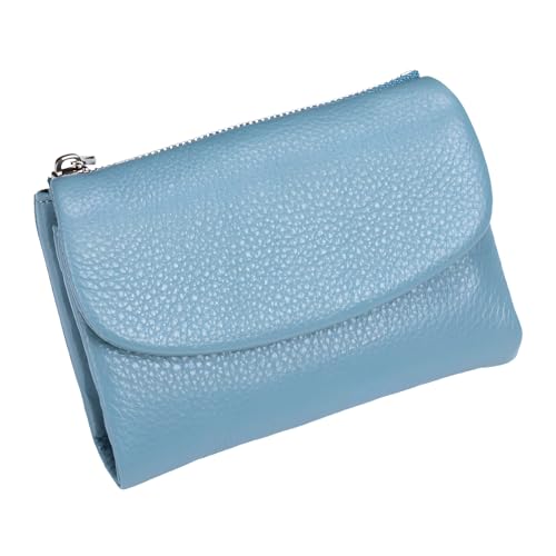 Unisex Pebble Leather Wallet, 5.3In Short Genuine Leather Coin Card Holder, Unisex Clutch Bags, Can Hold Coins, Id Cards - color: Blue