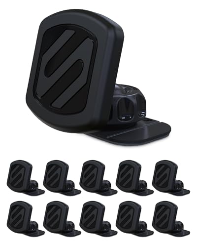 Scosche MAGDM-10KFLT MagicMount Magnetic Car Phone Mount for Dashboard, 360° Adjustable Magnet Head, Universal Cell Phone Holder for Car Compatible with iPhone Samsung & All Devices (Pack of 10) - size: 10 Pack, style: Dash