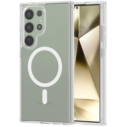 for Samsung Galaxy S24 Ultra Case Magnetic, [Compatible with Magsafe] 6.8 Inches Slim Fit Wireless Charging TPU and PC Shockproof Anti-Slip Protective Phone Cover, Matte Clear - color: Matte Clear Magnetic