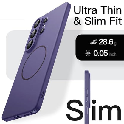 JETech Magnetic Slim Case for Samsung Galaxy S26 Ultra, Heron Purple | Compatible with MagSafe, Anti-Slip Grip, Full Camera Lens Protection, Ultra-Thin Lightweight, Matte Finish Phone Cover - color: Heron Purple, size: Galaxy S26 Ultra