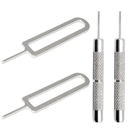 4 Pcs SIM Card Removal Openning Tool Tray Eject Pins Needle Opener Ejector Compatible with All iPhone Apple iPad HTC Samsung Galaxy Cell Phone Smartphone Watchchain Link Remover (Style D) - size: D