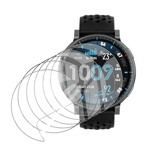 Aiziki（6 Pack Compatible for Amazfit Active Max Smart Watch Screen Protector, Full Coverag, HD Clear Easy Install, Bubble Free for Amazfit Active Max Smart Watch Screen Protector - size: RM6-Amazfit Active Max Smart Watch-US