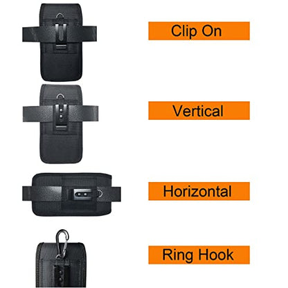 Cell Phone Holsters for iPhone 17 16 15 14 13 12 11 pro max,XR, X, Xs Max,15 Plus,Samsung S24 S23 S22 Note20 Ultra, Nylon Cell Phone Pouch fit with Otterbox Case on (not fit Defender Series) - size: L(5.5"-6.9")