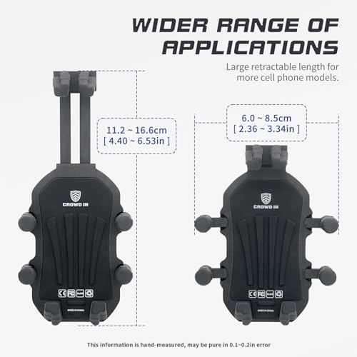 HXBER Motorcycle Phone Mount, Motorcycle Phone Mount Holder with Vibration Dampener Anti-Theft Motorcycle Cell Phone Holder 360° Adjustable Rotation Motorbike M10 Ball Head Mount