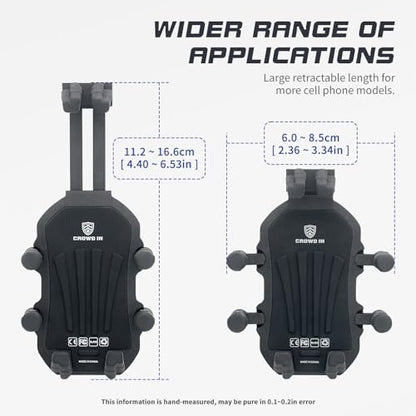 Shkalacar Motorcycle Phone Holder with Vibration Dampener, 360° Adjustable Rotation, Anti-Theft Motorcycle Phone Mount Cellphone Holder, Cell Phone Holder Motorbike Mount