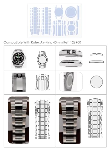 2Pack Protective Film for Rolex Air-King 40mm Ref. 126900.