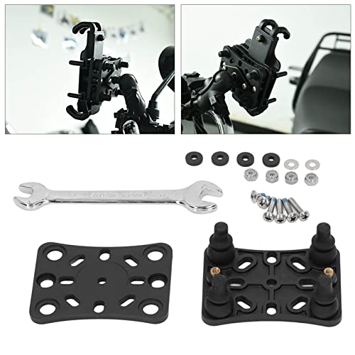 Motorcycle Mobile Phone Holder with Vibration Dampening for ATV UTV Off Road Riding, 1PCS, Made of Nylon, Silicone & Stainless Steel, Black