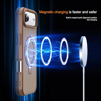 SKYLMW Compatible with iPhone Air Case with Stand,Desert Brown | iPhone Air Phone Case 6.5",Magnetic Ring Stand,Compatible with MagSafe,Military-Grade Protection,Great Grip Feeling - color: Desert Brown, size: Iphone Air