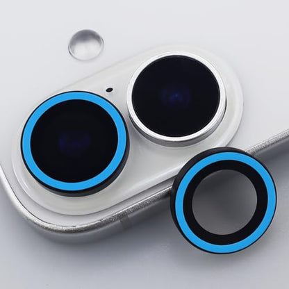 BONVAN for iPhone 17 Camera Lens Protector Glow in the Dark Tempered Glass Screen Accessories Luminous Lens Cover (2PCS) (Blue) - color: Blue