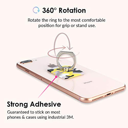 Velvet Caviar Cell Phone Ring Holder - Finger Ring & Stand - Improves Phone Grip Compatible with iPhone, Galaxy and Most Cases (Except Silicone/Leather) - Black Yellow Camo - color: Yellow Camo