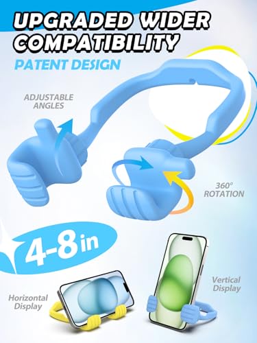 Christmas Stocking Stuffers for Kids Teens Girls Boys Thumbs Up Phone Stand - color: Macaron Blue+Yellow