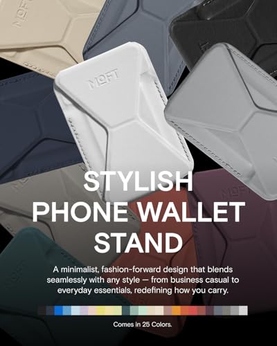 MOFT Magnetic Wallet Stand Compatible with iPhone 18/17/16/15/14/13 Series, Angle Adjustment Magsafe Compatible MOVAS Phone Stand - color: Misty Cove, size: Standard