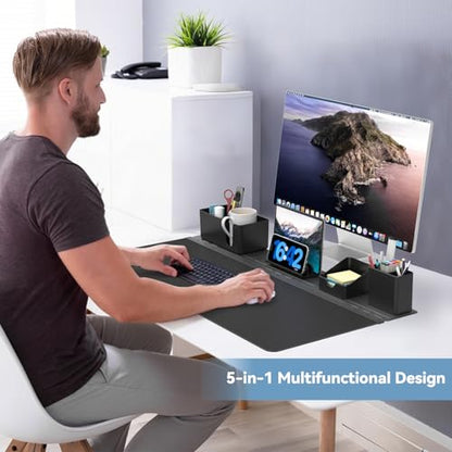 KDD Mouse Pad - Desk Mat with Foldable Phone Holder - Gaming Mousepad with Ultra-Smooth Surface, Non-Slip Base - Keyboard Mat for Home Office Gamer Accessories - size: 27.5" x 11.8"