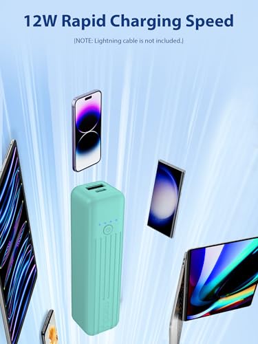 Miady 2-Pack Small Portable Charger 5000mAh Power Bank Travel Battery Pack - color: Green+Purple