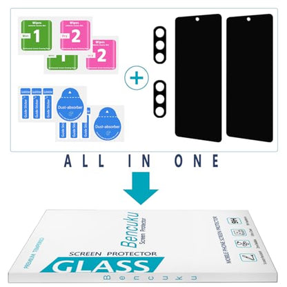Privacy Screen Protector for Samsung Galaxy S25 Plus Tempered Glass - color: Samsung Galaxy S25 Plus-Black
