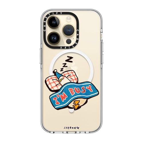 CASETiFY for iPhone 14 Pro Case - Impact Clear Compatible with MagSafe | Not Yellowing | 6.6 ft. 3X Military Grade Drop Protection | I'm so busy | Clear - color: I'm so busy, size: Iphone 14 Pro (6.1")