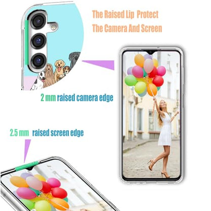 for Samsung Galaxy S24 FE Case for Girl Women Men, Full Protective Shockproof Slim Soft TPU Clear Phone Cover Cases for Galaxy S24 FE,Cute Cartoon Animal Pet Multi Breed Dog Puppy Pink - color: Pet Dog Puppy Pink