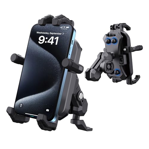Motorcycle Rear View Mirror Phone Mount Compatible with 4.8-7" Cell Phone - color: Rearview Mirror Mount