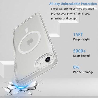 Magnetic iPhone SE2/SE3/8/7 case,Compatible with Magsafe, Military-Grade Protection,Slim Translucent Matte Shockproof with Anti-Scratch Anti-Fingerprint Phone Cover (transparent, iPhone SE2/SE3/8/7) - color: Transparent, size: iPhone SE2/SE3/8/7