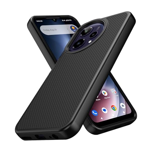 for Cricket Icon Plus 2026 (Plus Version Only) /AT&T Verge 2 Case with Tempered Glass Screen Protector,Dual Layer Heavy Duty Shockproof Protection (Black) - color: Black