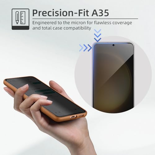 【3+1 Pack】 Designed for Samsung Galaxy A35 5G Privacy Screen Protector【9H Tempered Glass】 Anti-Spy Film Compatible for Samsung A35 5G - color: A35