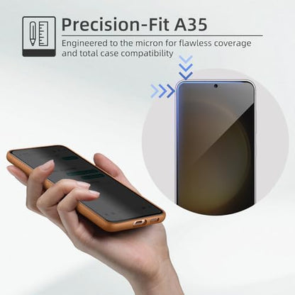 【3+1 Pack】 Designed for Samsung Galaxy A35 5G Privacy Screen Protector【9H Tempered Glass】 Anti-Spy Film Compatible for Samsung A35 5G - color: A35