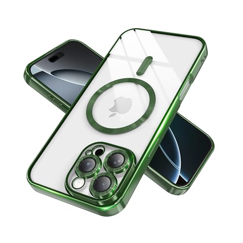 IAIYOXI Magnetic Clear Case for iPhone 11 with Full Camera Lens Protection,Compatible with MagSafe,Plating Soft TPU Phone Case,Anti-Scratch Shockproof Slim Cover for Women Gilrs Men - Green - color: Green, size: iPhone 11