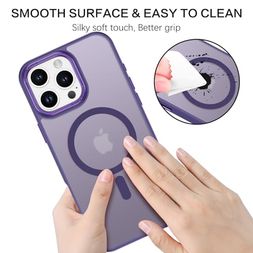 BENTOBEN Magnetic for iPhone 16 Pro Max Case,(Compatible with MagSafe) (Military Grade Drop Protection) Slim Translucent Matte Shockproof with Anti-Fingerprint Phone Case 6.9",Deep Purple - color: Deep Purple