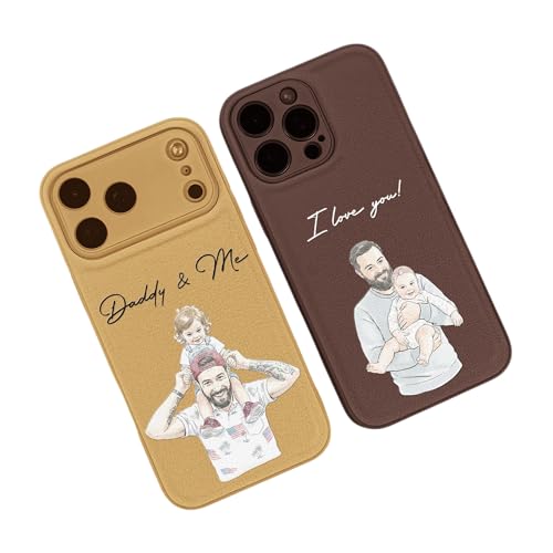 Just A Dad & His Kids Watercolor Style for Dad, Husband - Personalized Phone Case Custom Picture Cover
