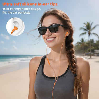 USB C Headphones Wired Earbud for iPhone 18 Pro Max 17 16 15,0range - color: Orange