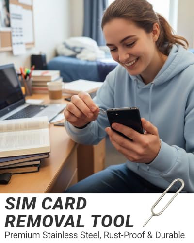 18 Pack SIM Card Ejector Tools Kit, Phone Tray Opener Pin for Easy Removal, SIM Tray Opener Pin Key, Standard Key, Compatible with Most Phones, Tablets and Other Mobile Devices
