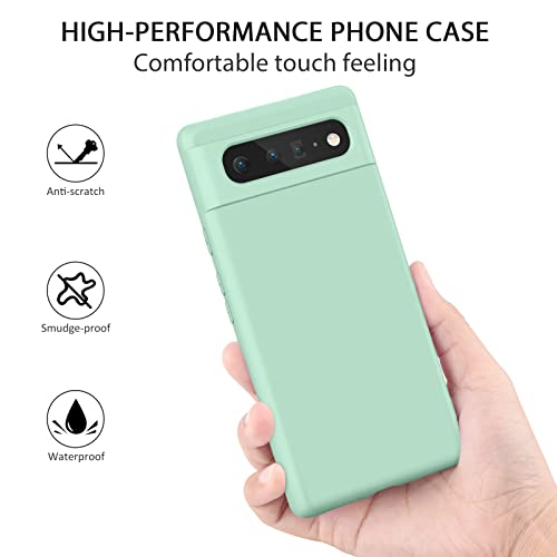 Amzpas Silicone Phone Case Compatible with Google Pixel 6, Soft Protective Smart Phone Case for Women Men, Durable Anti-Scratch Shockproof Phone Cover Cyan - color: Cyan