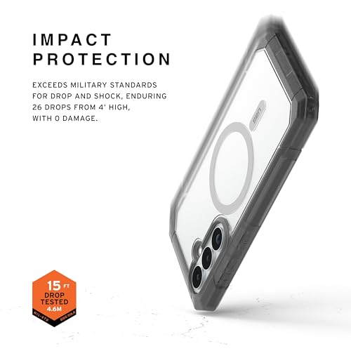 URBAN ARMOR GEAR UAG for Samsung Galaxy S26 Plus Case 6.7" Trooper - Magnetic Charging Compatible Full Body with Port Protection Rugged Military Drop Tested Protective Cover, Clear/Ash - color: Trooper - Clear/Ash
