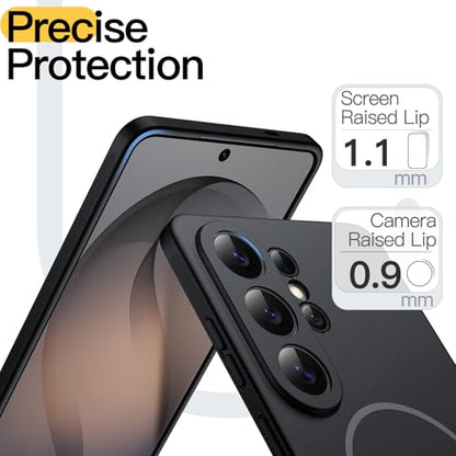 JETech Slim Magnetic Case for Samsung Galaxy S26 Ultra, Anti-Slip, Black | Compatible with MagSafe, Full Camera Lens Protection, Soft TPU Cover, Shockproof - color: Black, size: Galaxy S26 Ultra