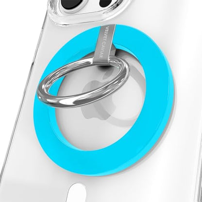 VELVET CAVIAR Compatible with MagSafe Phone Grip - Magnetic Ring Holder with Adjustable Stand - Removable MagSafe Accessories for iPhone 16, 15, 14, 13, 12 (Neon Blue) - color: Neon Blue