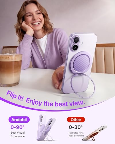 andobil [2026 Ultra-Thin] Magnetic Phone Ring Grip for MagSafe, Purple - color: Purple Carbon Fiber