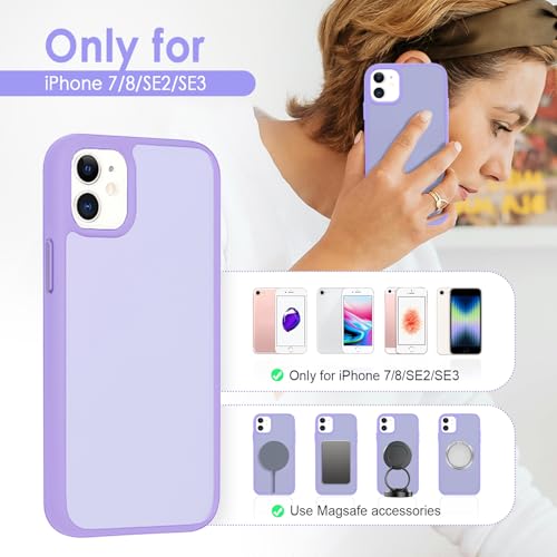 TENOC Phone Case Compatible with iPhone 11, Light Purple Case Translucent Protective Bumper Matte Hard Back Cover for 6.1 Inch - color: Light Purple, size: iPhone 11