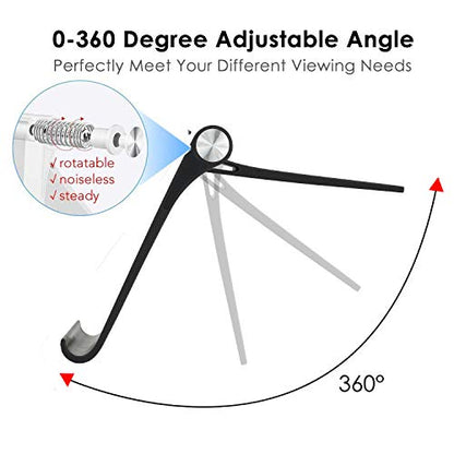 Cell Phone Stand Holder Multi-Angle Adjustable Phone Desk Stand Tablet Holder for iPhone 17 16 15 14 13 12 11 Pro Max XS XR 8 Plus 6 7 Galaxy S22 S21 S20 S10 S9 Edge Android Smartphone - color: Black