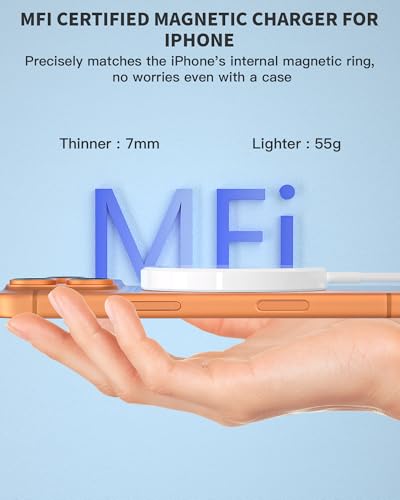 10FT Magnetic Wireless Charger,2Pack Fast Apple Mag-Safe Charger Magnet Pad - size: 10FT