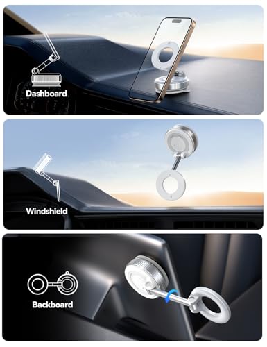 JOYROOM Vacuum Magnetic Car Phone Holder, Strongest Suction Cup 360° Adjustable Magsafe Car Phone Mount, Foldable Cell Phone Holders for Your Car for iPhone 16 Pro Max 15 14 13 12 Plus/Android