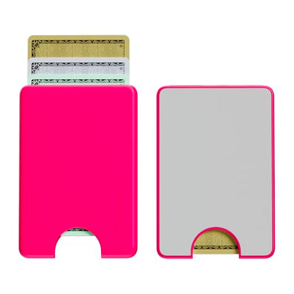 Casely MagWallet | Think Pink | Neon Pink | Slim Wallet Card Holder | Compatible with MagSafe | Soft-Touch Hard Silicone | Holds Up to 3 Cards - color: Think Pink | Neon Pink